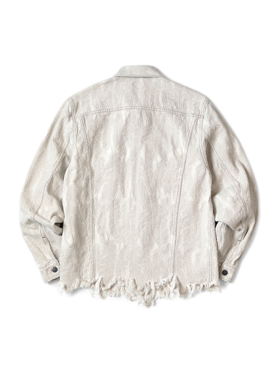 Kapital Feather-jacquard Denim Jacket In White