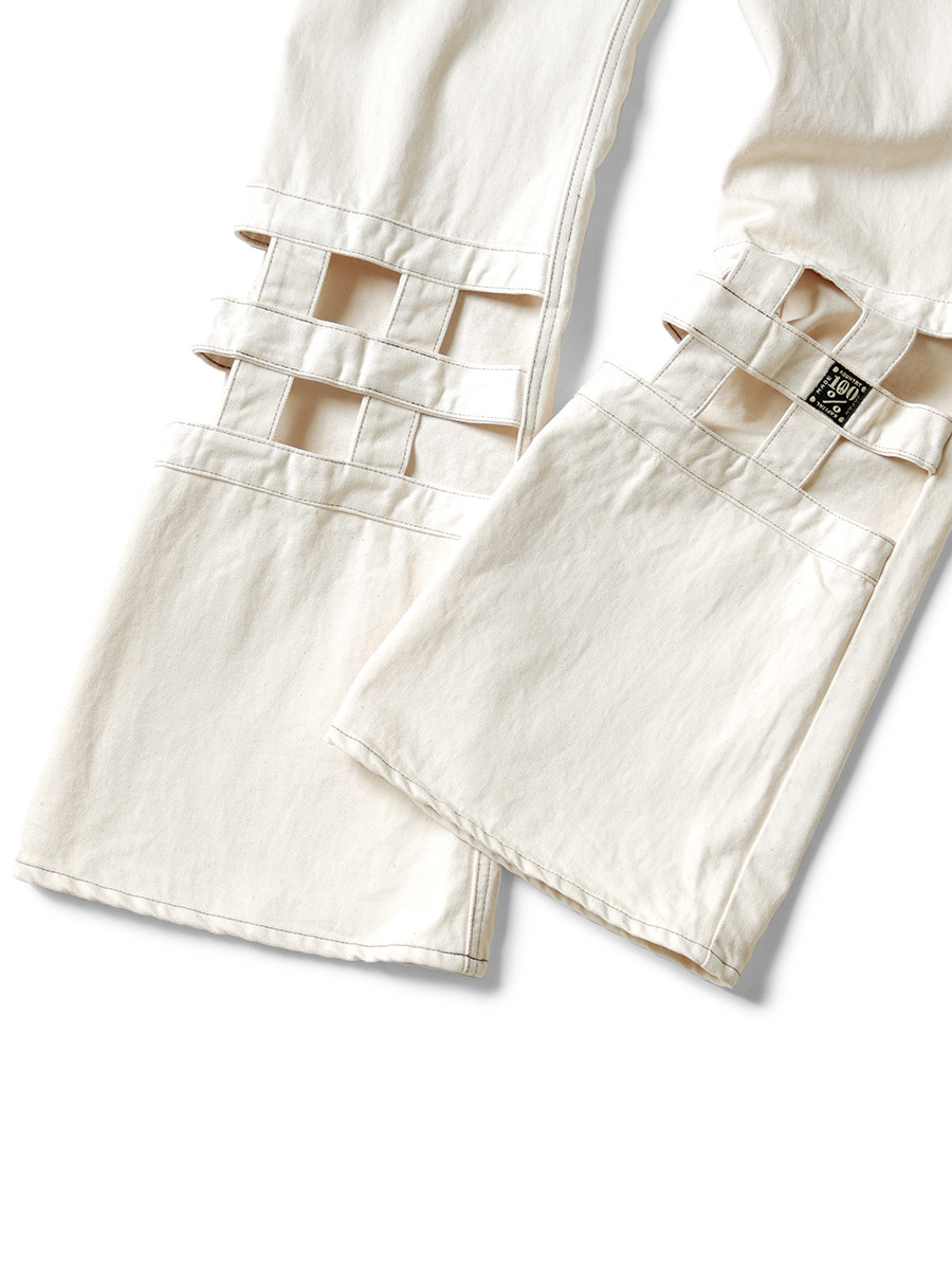 KAPITAL Pants 14Oz White Denim Wind Pen Bush Pants M's