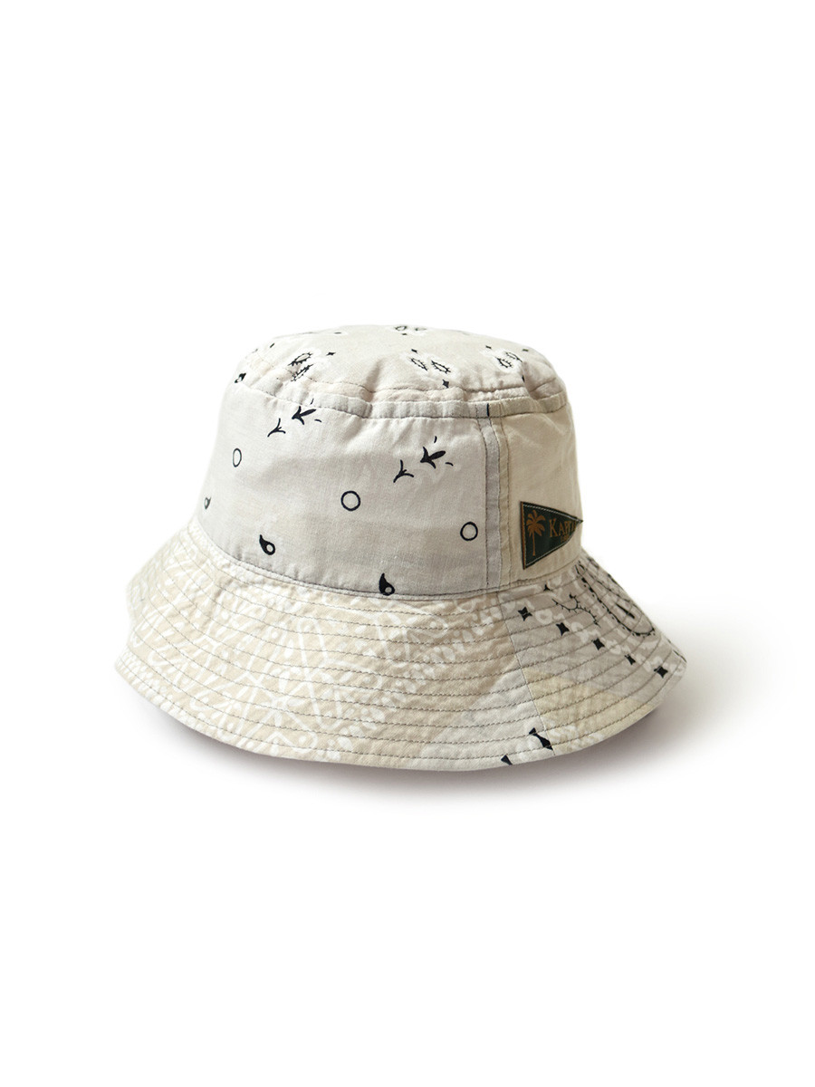 KAPITAL Hat/Cap Bandana Patchwork pt Bucket HAT (Long Brim)