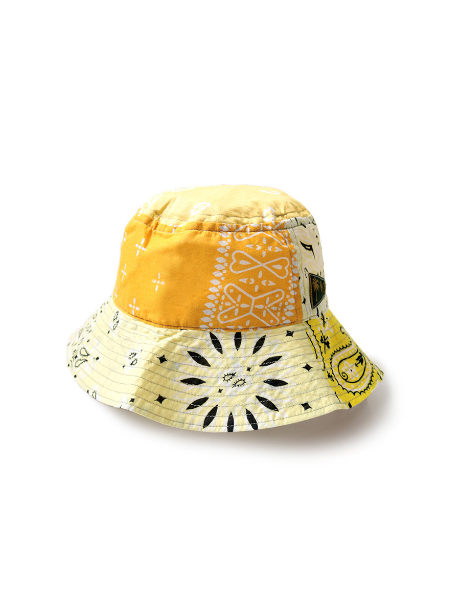 KAPITAL Hat/Cap Bandana Patchwork pt Bucket HAT (Long Brim)