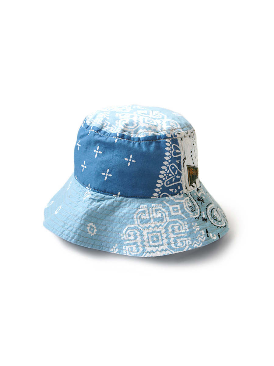 KAPITAL Hat/Cap Bandana Patchwork pt Bucket HAT (Long Brim)
