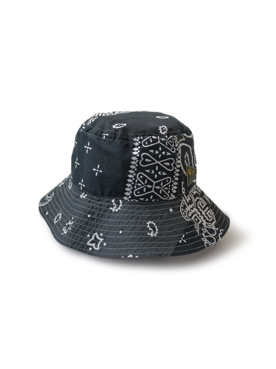 KAPITAL Hat/Cap Bandana Patchwork pt Bucket HAT (Long Brim)