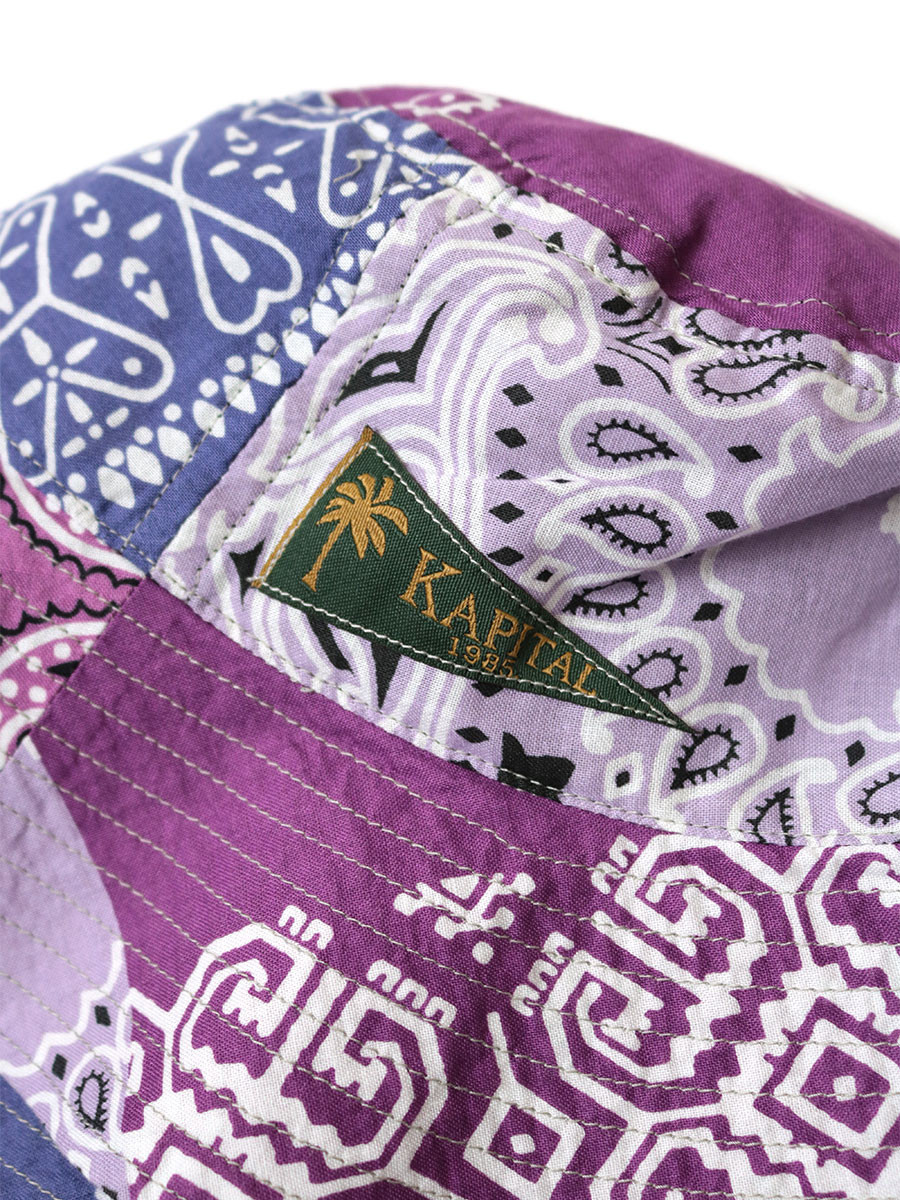 KAPITAL Hat/Cap Bandana Patchwork pt Bucket HAT (Long Brim)
