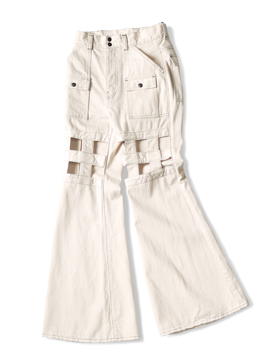 KAPITAL Pants 14Oz White Denim Wind Pen Bush Pants L's
