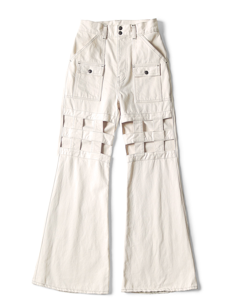 KAPITAL Pants 14Oz White Denim Wind Pen Bush Pants L's