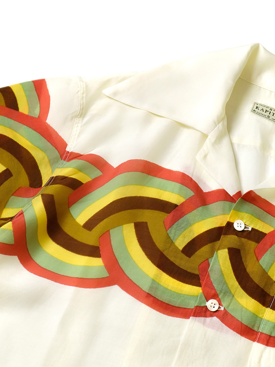 KAPITAL Shirt (Short Sleeve) Silk Rayon Rainbow pt Rangle Color