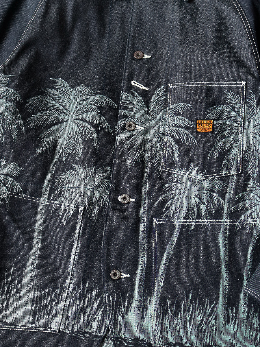 KAPITAL Jacket 12Oz Palm Tree Jacquard Denim CACTUS Coverall
