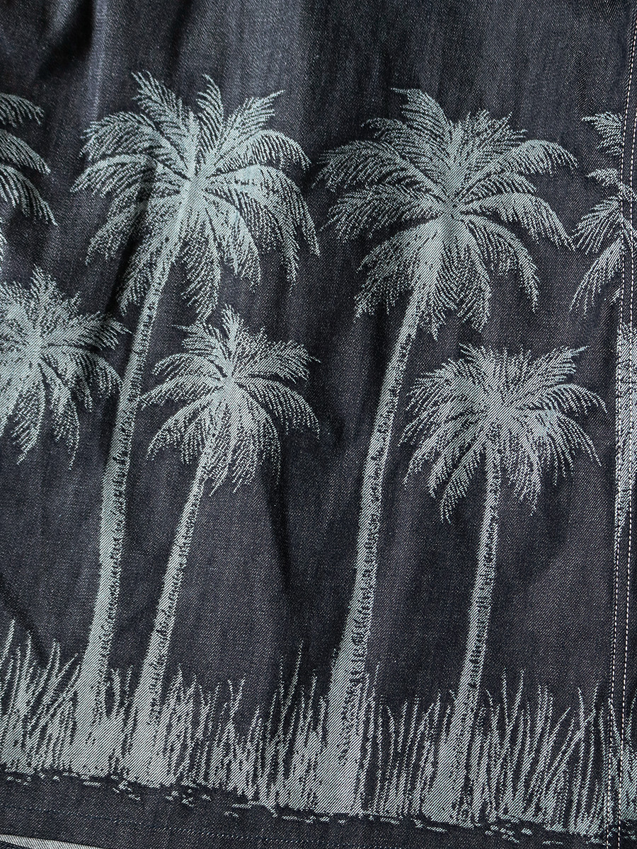 KAPITAL Jacket 12Oz Palm Tree Jacquard Denim CACTUS Coverall