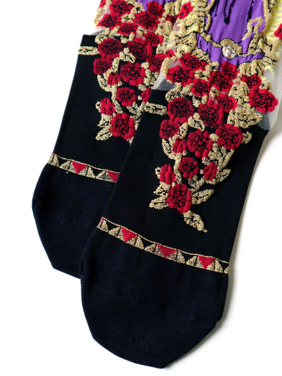 KAPITAL Socks 200 Virgin Maria Pattern See-through Socks