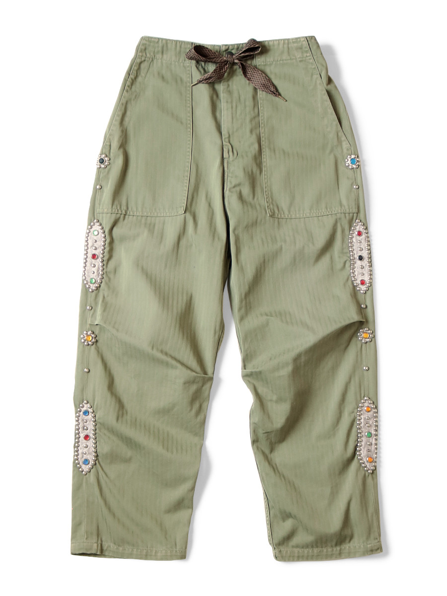 KAPITAL Pants Sulfide Herringbone Easy Baker Pants (Studs Remake)