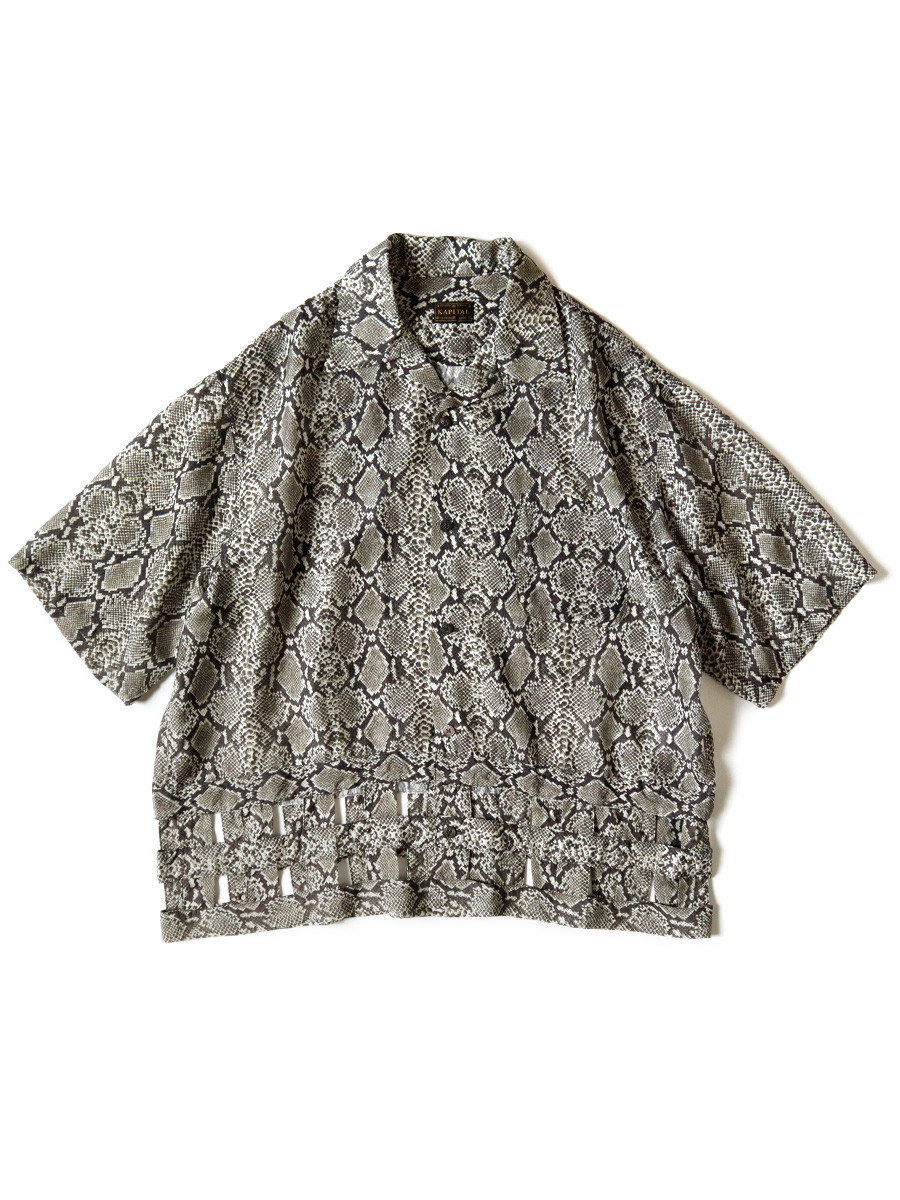 KAPITAL Shirt (Short Sleeve) Silk Rayon Snake Pattern Wind Pen