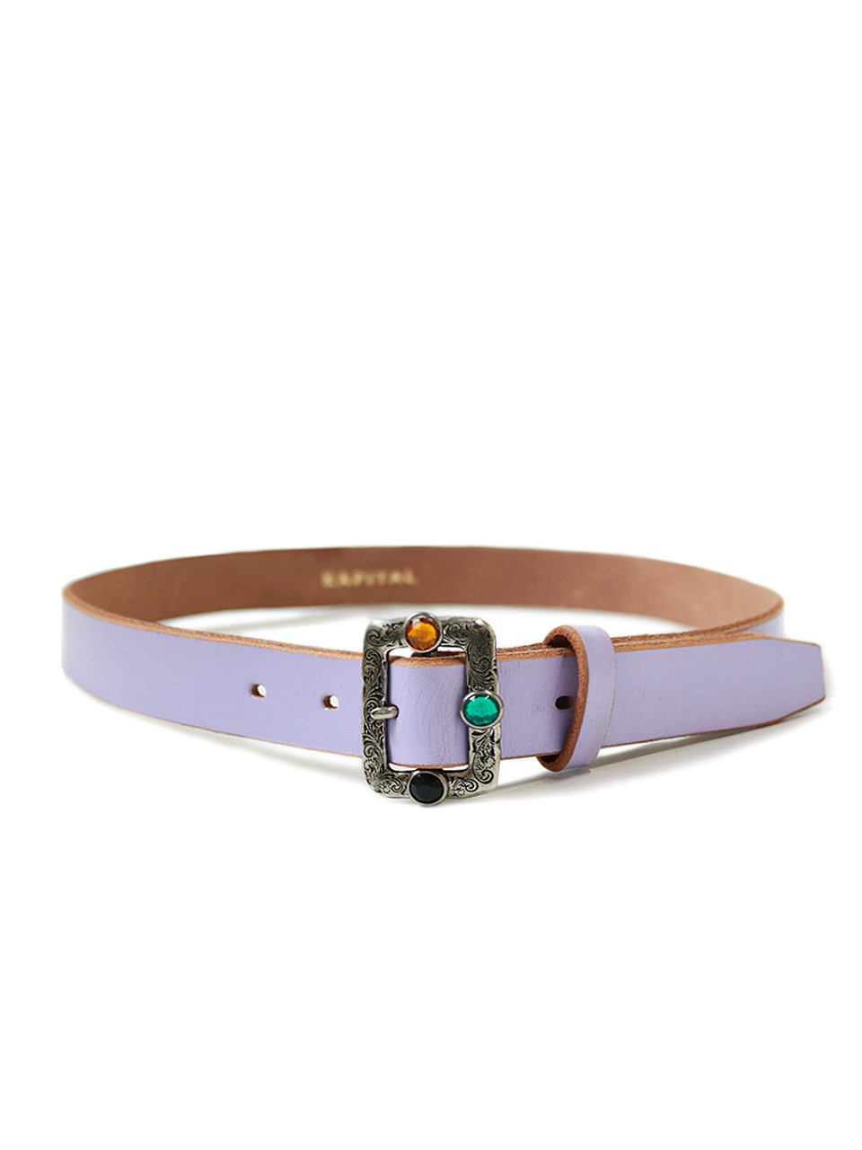 KAPITAL Belts Oil Leather Studs Disco Buckle Belt