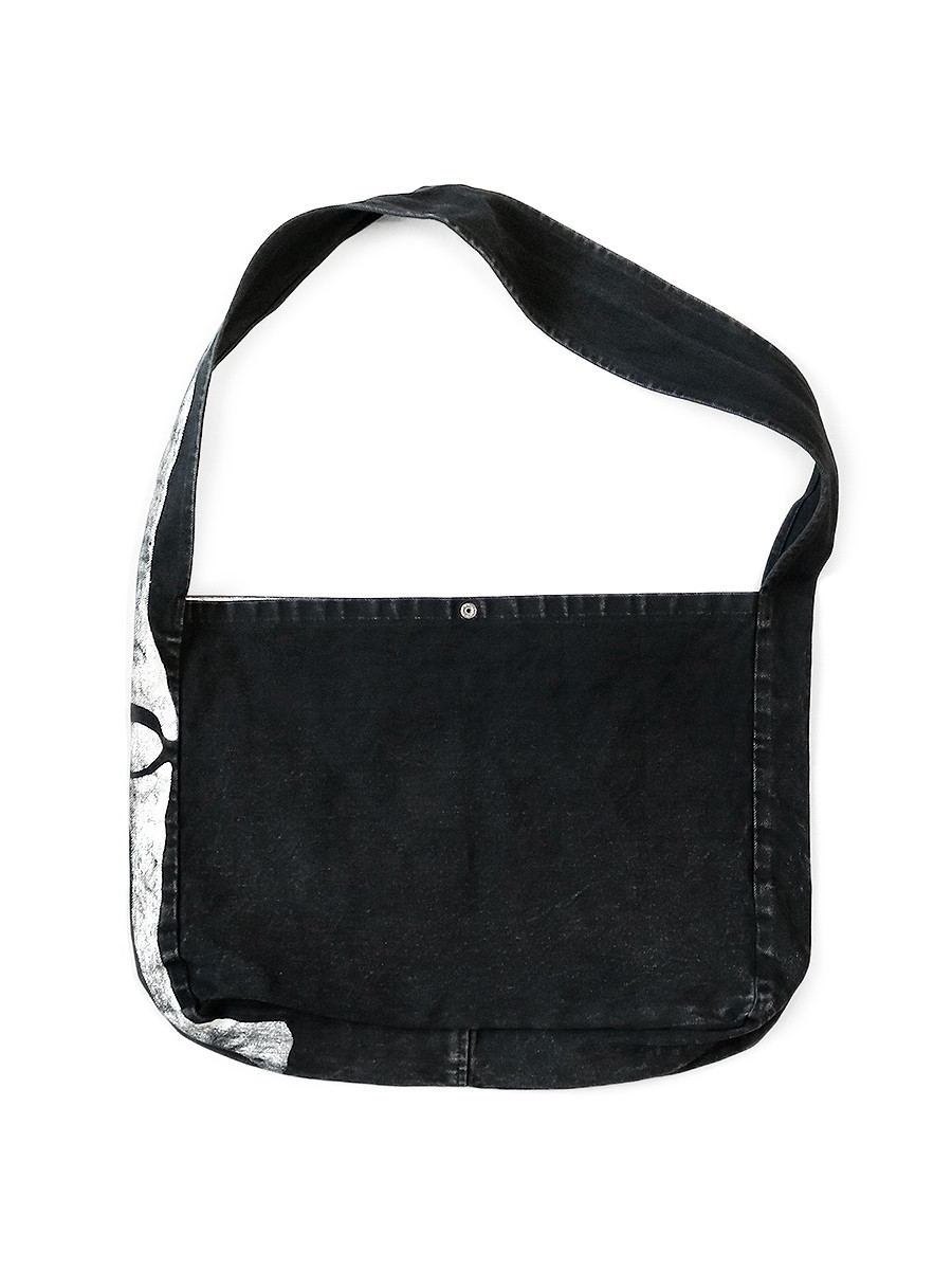 KAPITAL Bag 14Oz Black Denim BOOK BAG (BONE pt)