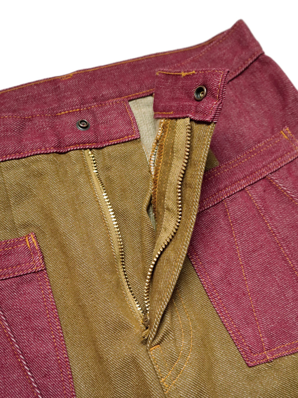 【超希少】KAPITAL 2TONE Gypsy Buggy Pants KAPITAL Pants 12Oz Color Denim 2TONE Gypsy Buggy Pants (HIGH)