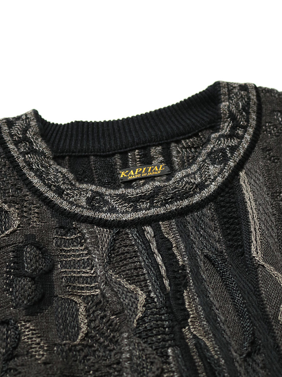 KAPITAL Knit Sweater 7G BORO GAUDY Crew Sweater