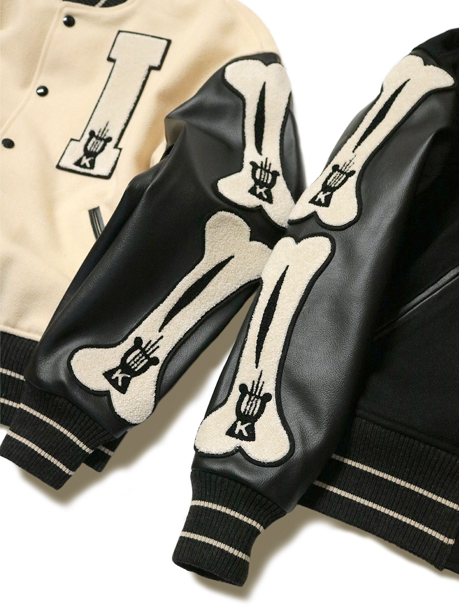 専用　KAPITAL I-Five Varsity Kapital I-Five Varsity black bomber jacket with bones