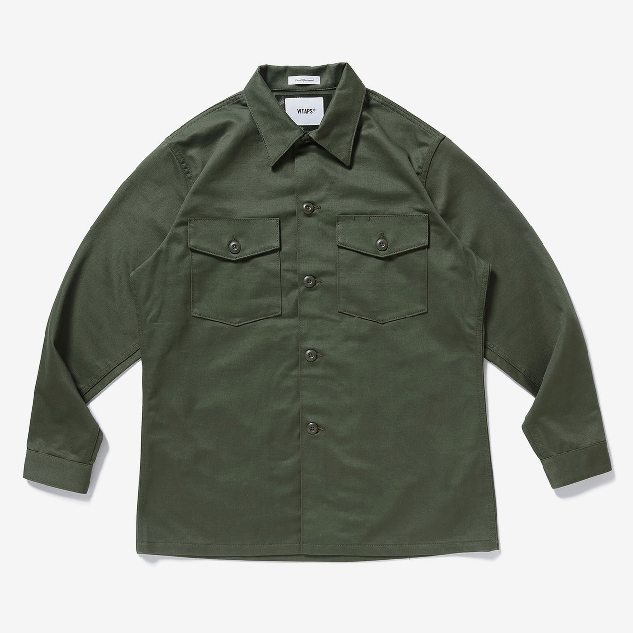 WTAPS COTTON SATIN LS WMILL LS 02 M オリーブ肩幅-約43cm ...