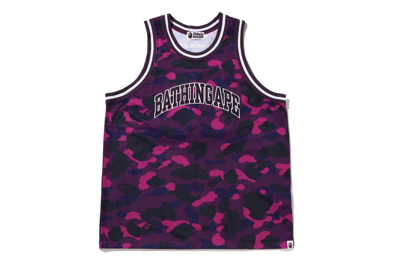 BAPE CUT AND SEWN COLOR CAMO BASKETBALL TANK TOP