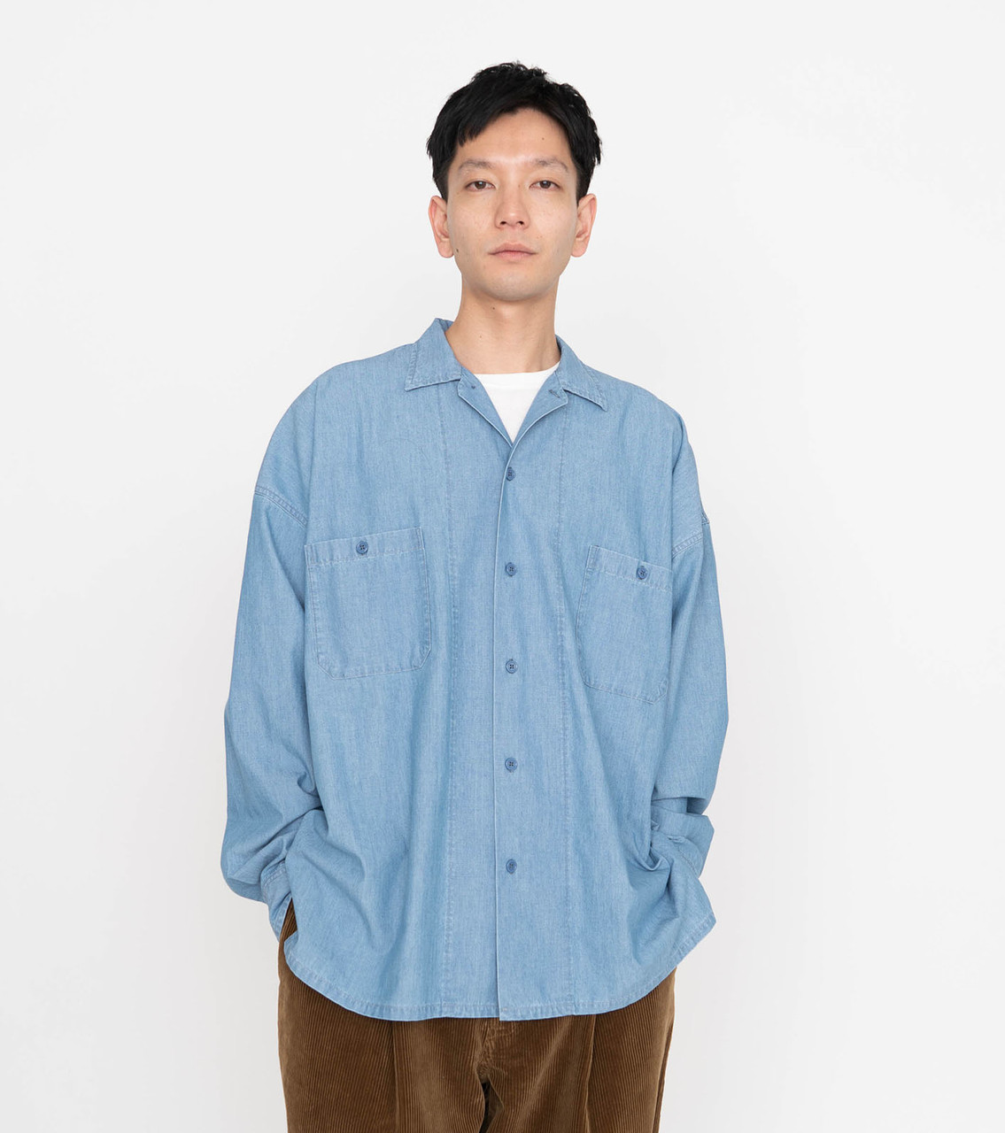 nanamica Open Collar Chambray Shirt SUGF296 6238