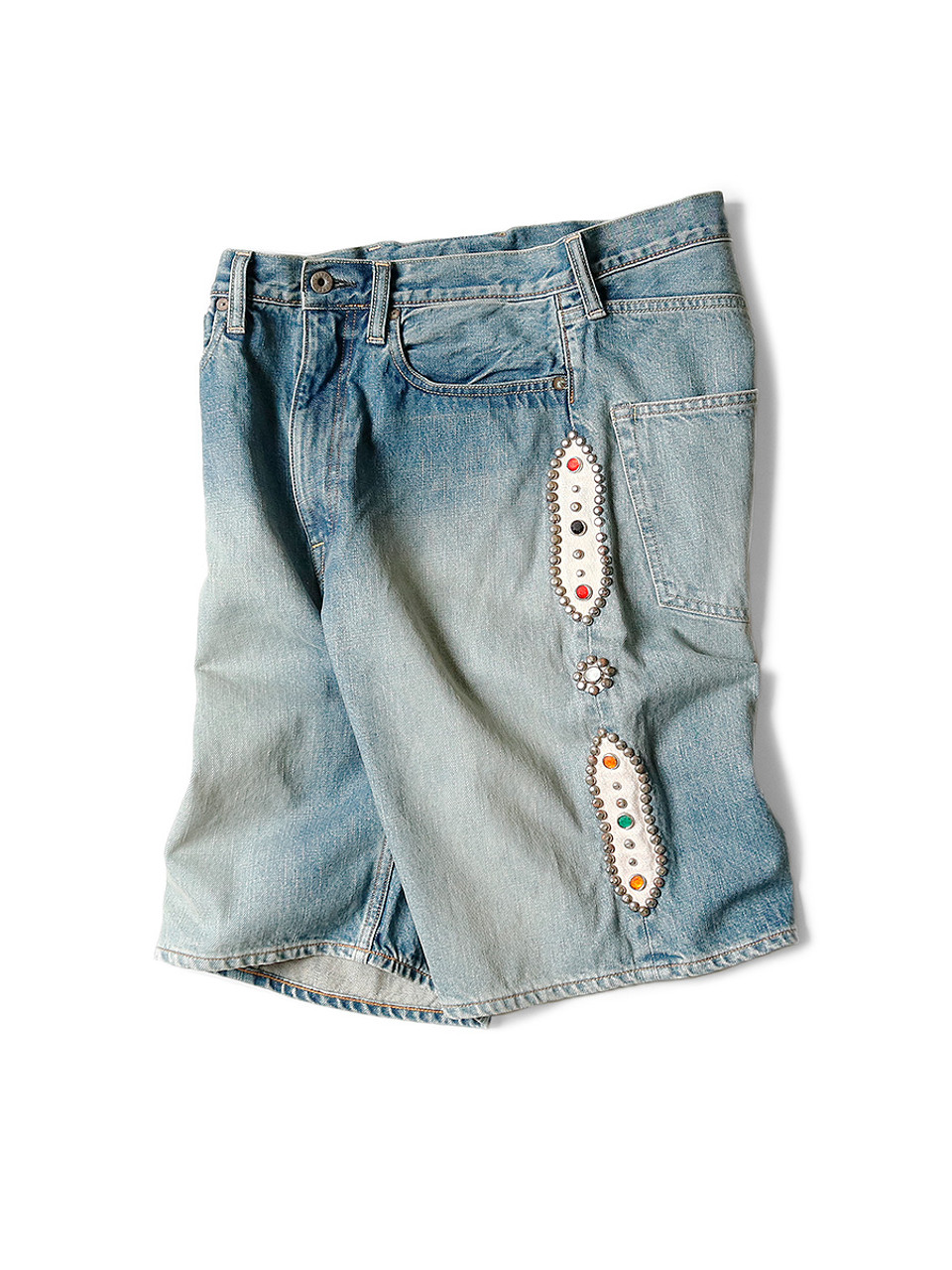 KAPITAL Short Pants 14Oz Denim 5P Shorts (Studs Remake)