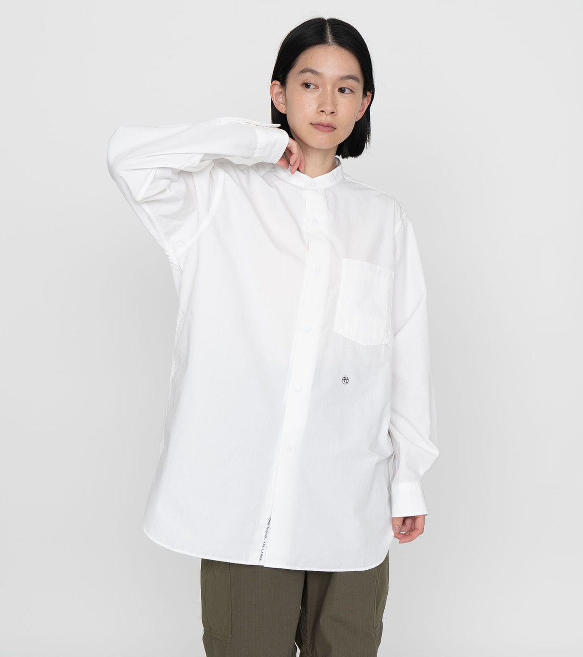 nanamica SHIRT Band Collar Wind Shirt Online Shop to Worldwide