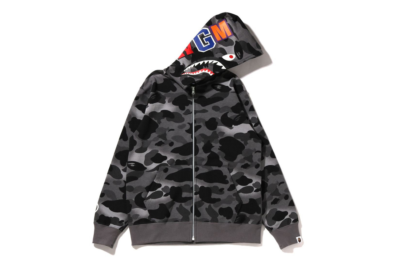 希少 BAPE Side Zip Shark Windbreaker 黒 M① A BATHING APE® Shark MA-1 | Bape official website – INT.BAPE.COM