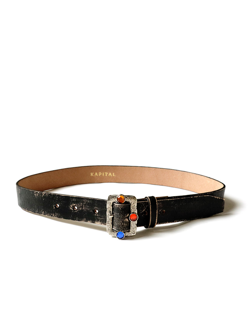 Oil Leather Studded Disco Buckle Belt EK-1287