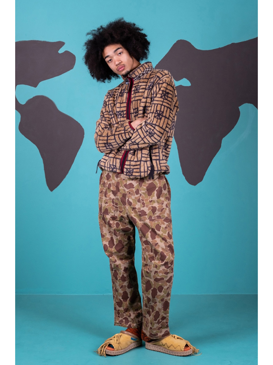 KAPITAL Pants Herringbone HAPPY Peek-a-boo Camouflage Easy Pants