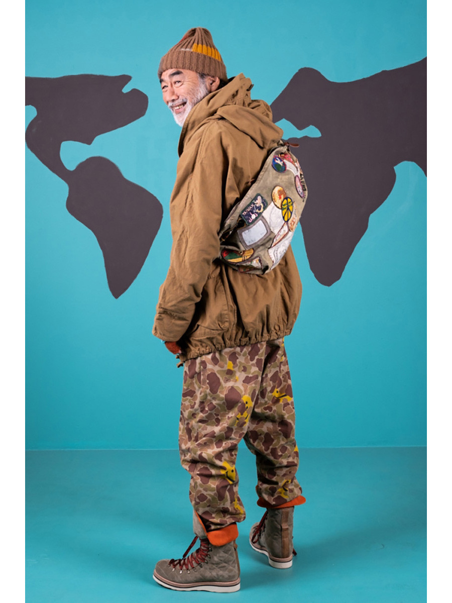 KAPITAL Pants Herringbone HAPPY Peek-a-boo Camouflage Neem Pants