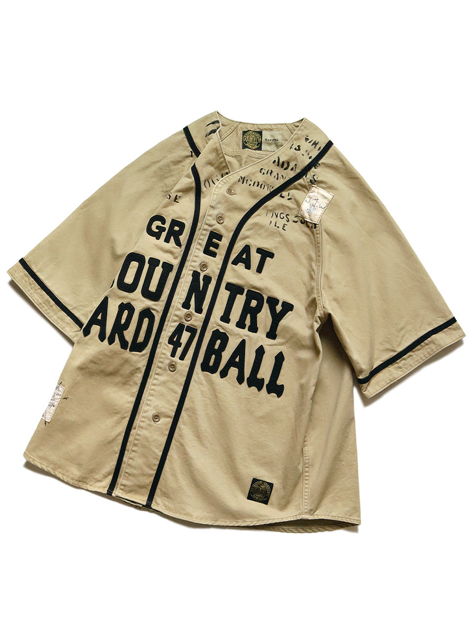 KAPITAL Shirt (Short Sleeve) Chino GREAT KOUNTRY Damaged Baseball 