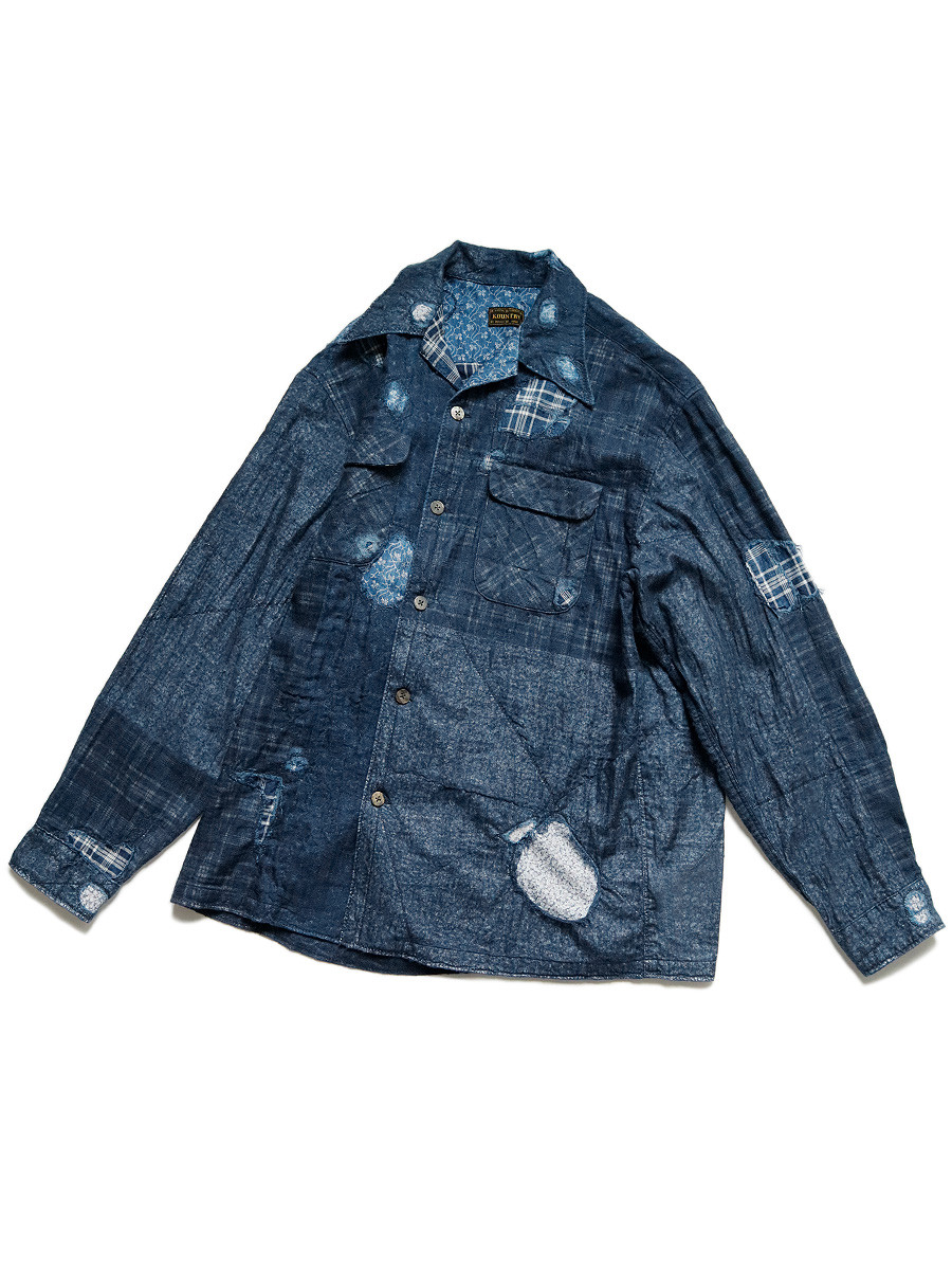 KAPITAL Shirt (Long Sleeve) IDG Patchwork NORA-DOT Board Shirt