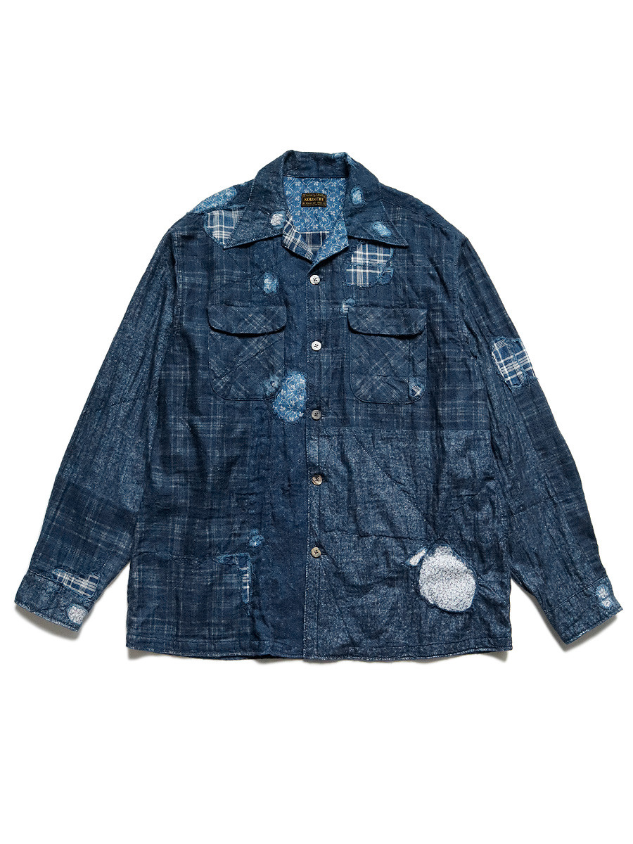KAPITAL Shirt (Long Sleeve) IDG Patchwork NORA-DOT Board Shirt