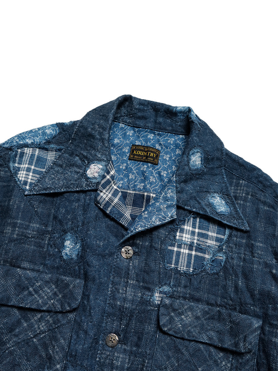 KAPITAL Shirt (Long Sleeve) IDG Patchwork NORA-DOT Board Shirt