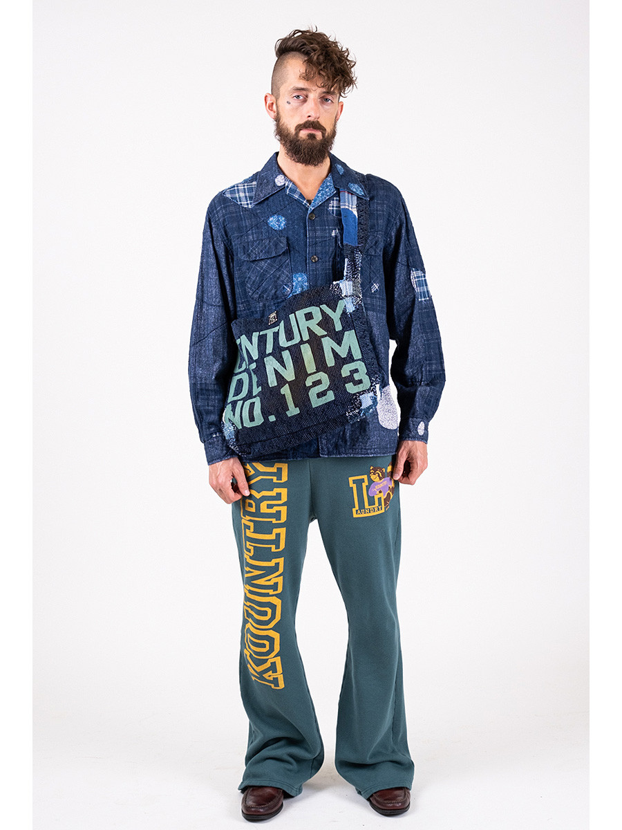 KAPITAL Shirt (Long Sleeve) IDG Patchwork NORA-DOT Board Shirt