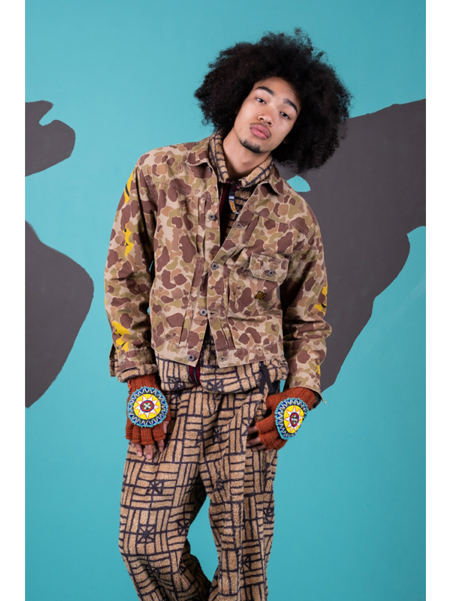 KAPITAL Jacket Herringbone HAPPY Peek-a-boo Camouflage 1ST JKT