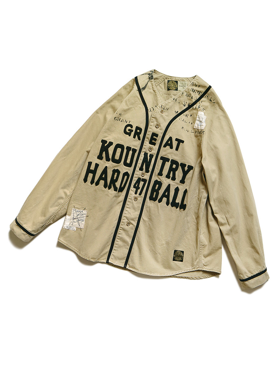 KAPITAL Shirt (Long Sleeve) Chino GREAT KOUNTRY Damaged Baseball