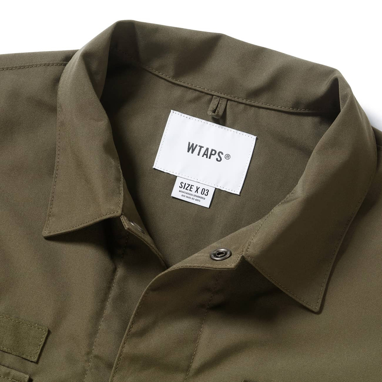 安価 ワタナベ 22SS WTAPS HUEY LS POLY TWILL BLACK M シャツ