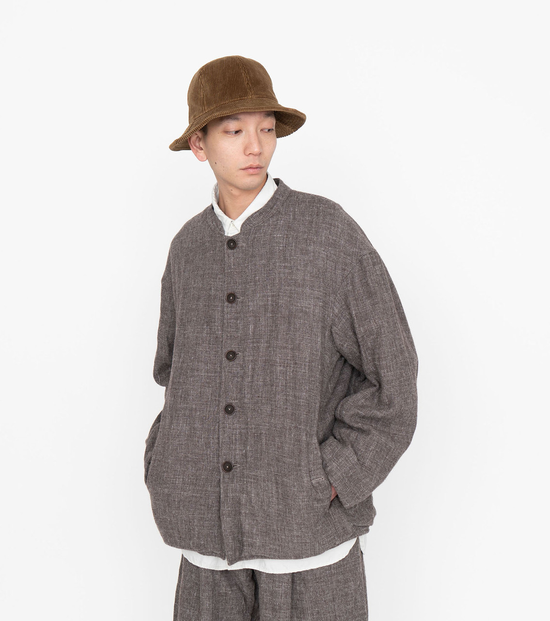 nanamica Wool Linen Band collar Jacket SUAF262 6249