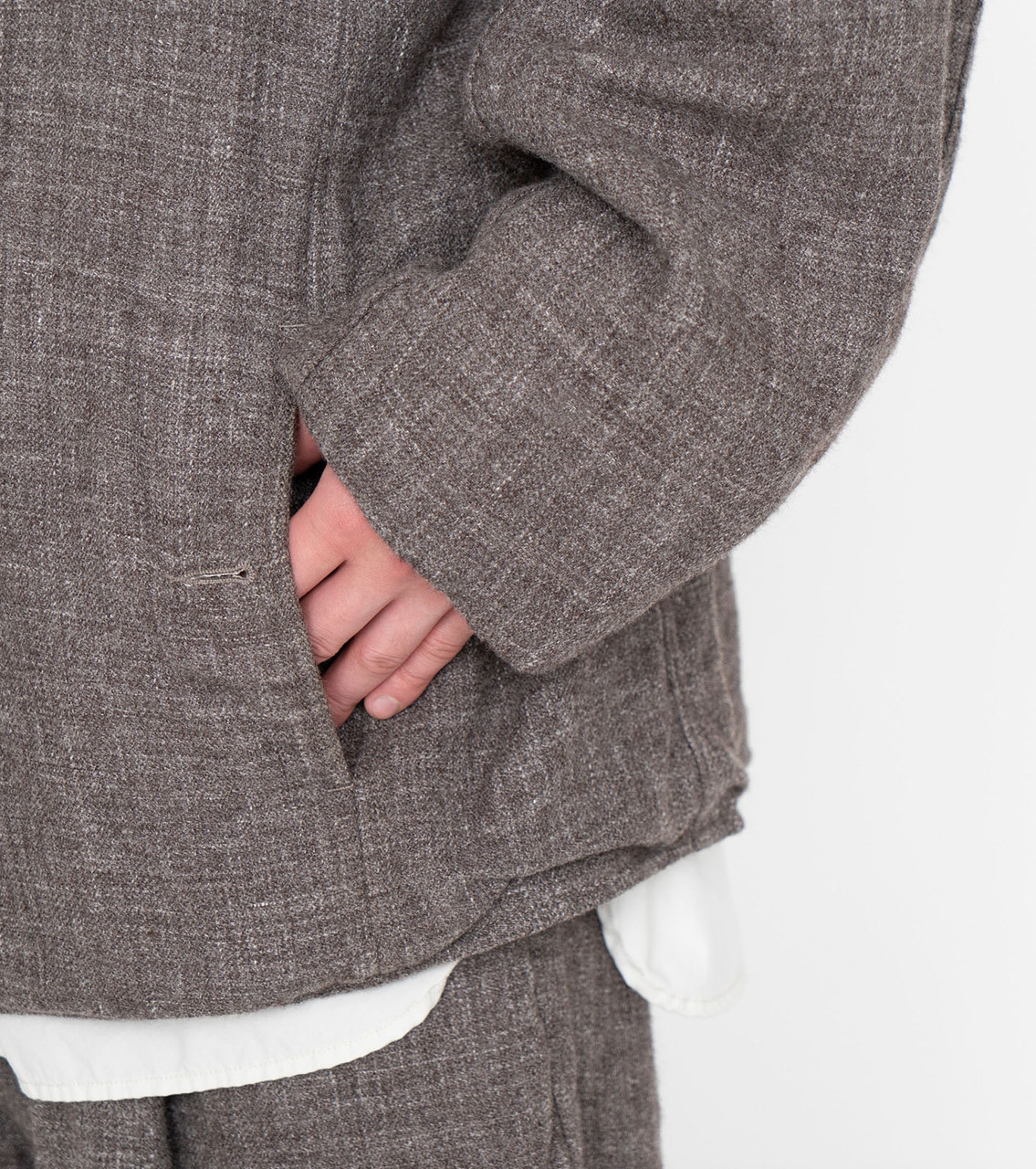 nanamica JACKET Wool Linen Band collar Jacket Online Shop to Worldwide