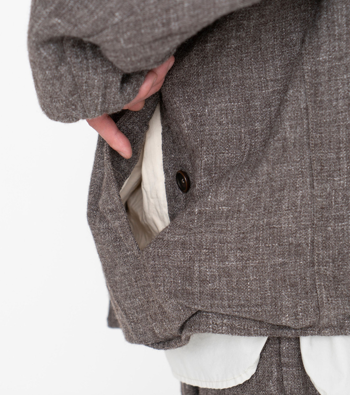 nanamica JACKET Wool Linen Band collar Jacket Online Shop to Worldwide