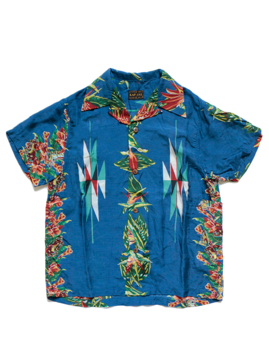 KAPITAL Shirt Silk Rayon Hibiscus Ortega pt Aloha Shirt