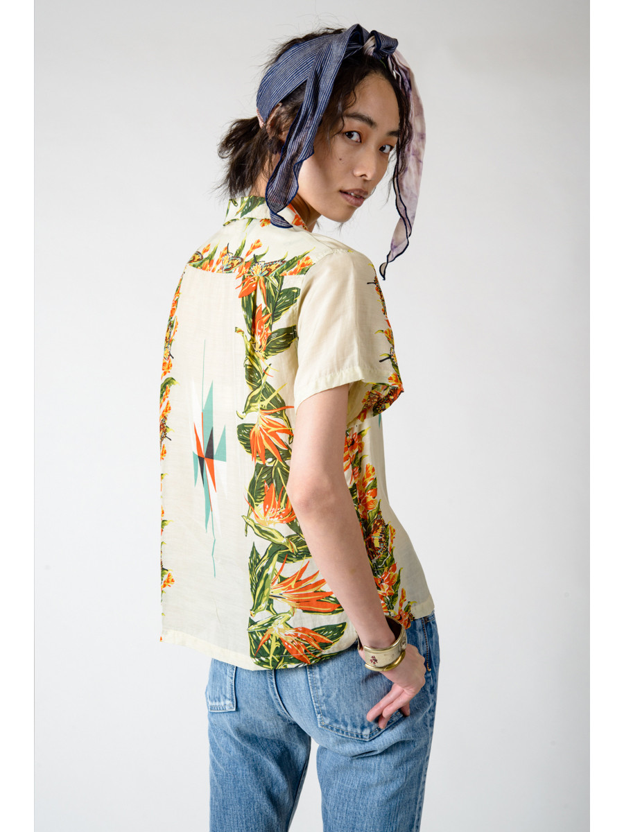 FLUX RK Mサイズ　alohaモデル KAPITAL Shirt Silk Rayon Hibiscus Ortega pt Aloha Shirt