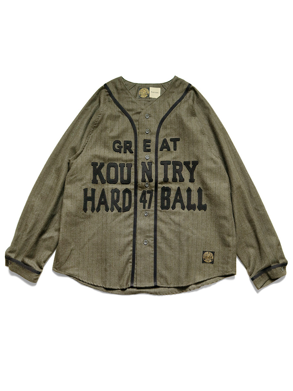 Wool Stripe GREAT KOUNTRY Baseball Long Sleeve Shirt K2209LS017
