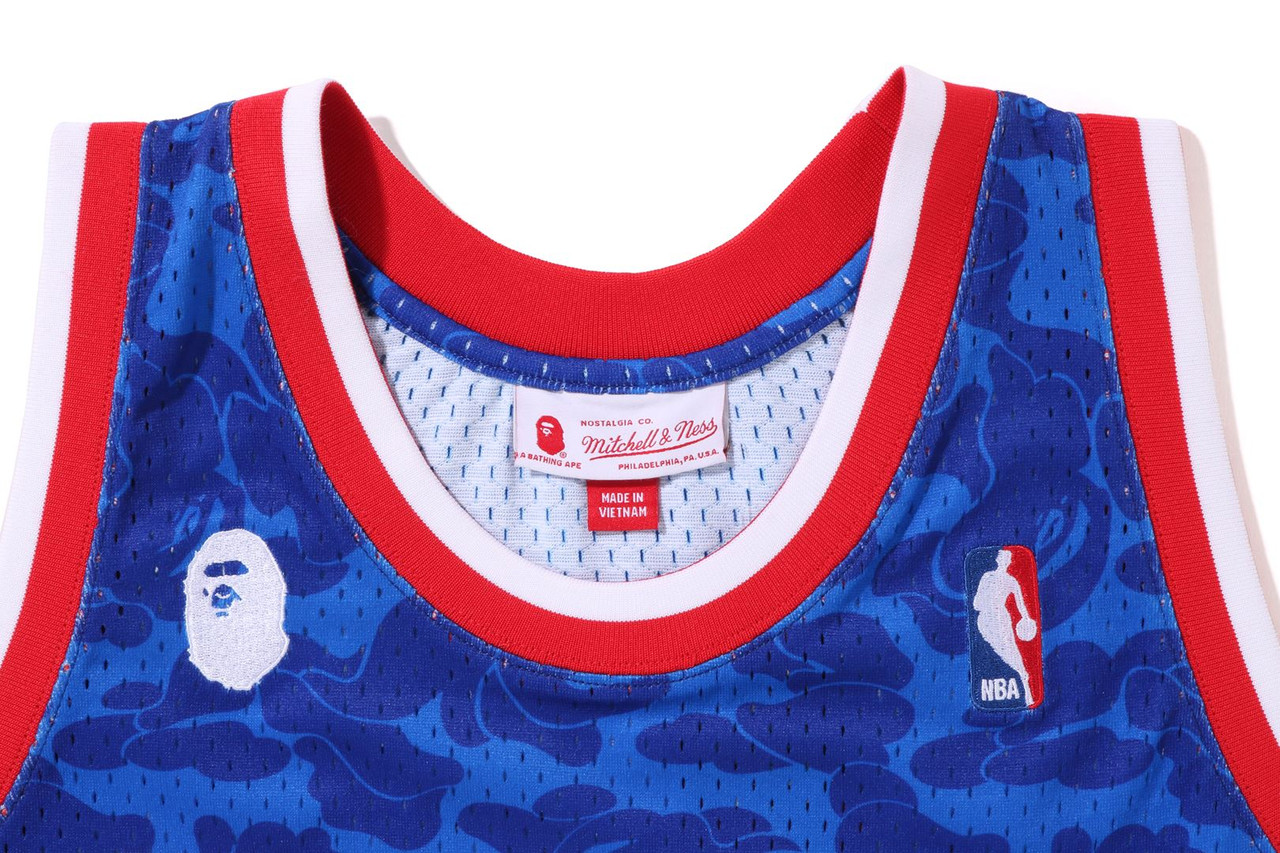 トップス A BATHING APE X MITCHELL & BROOKLYN NETS CUT AND SEWN [BAPE X MITCHELL & NESS] BROOKLYN NETS JERSEY
