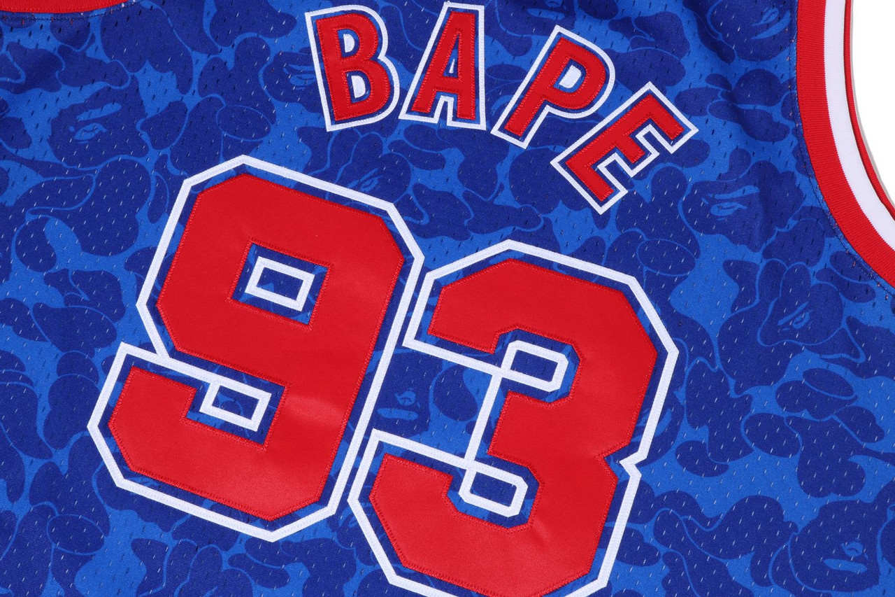 トップス A BATHING APE X MITCHELL & BROOKLYN NETS BAPE x Mitchell & Ness New Jersey Nets Jersey Black Men's