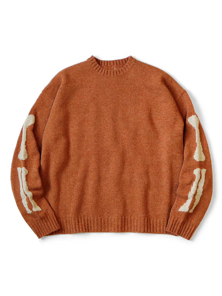 KAPITAL Knit Sweater 5G Wool BONE Crew Sweater