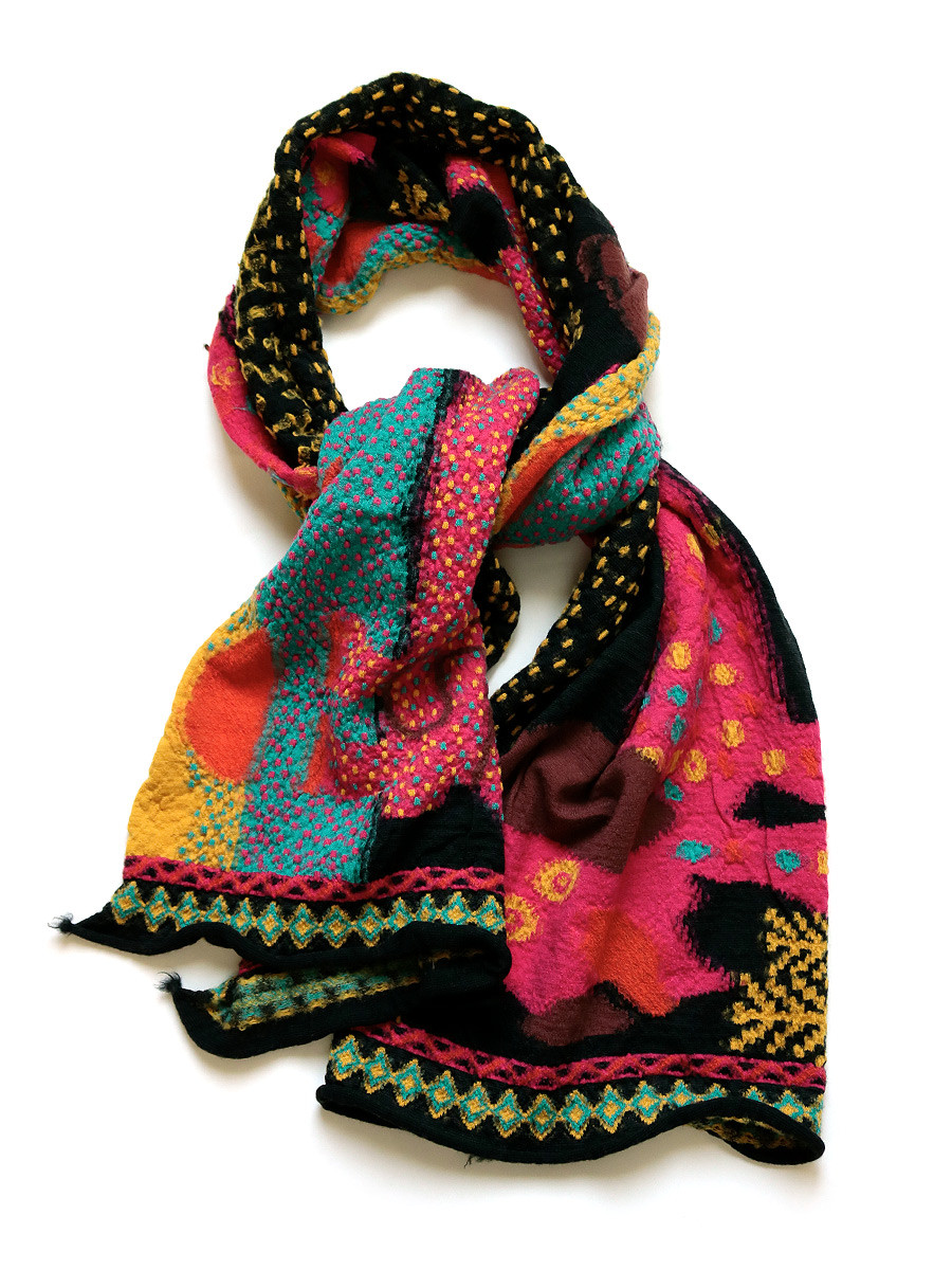 KAPITAL Scarves Felling Wool DOS Dachshund Muffler
