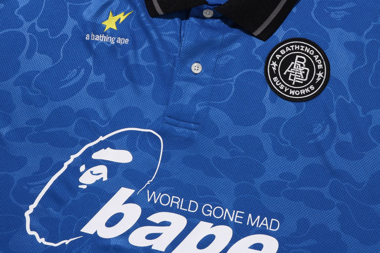 BAPE CUT AND SEWN SOCCER GAME RELAXED FIT POLO