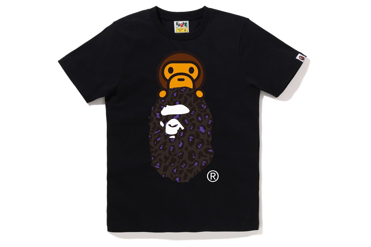 T-SHIRT BAPE LEOPARD MILO ON APE HEAD TEE