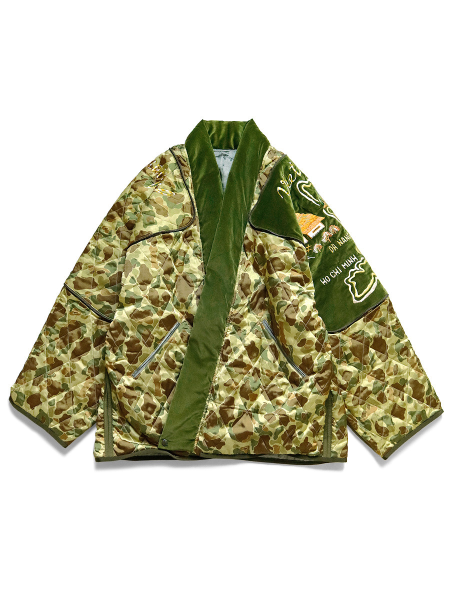 KAPITAL Jacket Rayon Satin Quilted Camouflage pt KESA Siamese